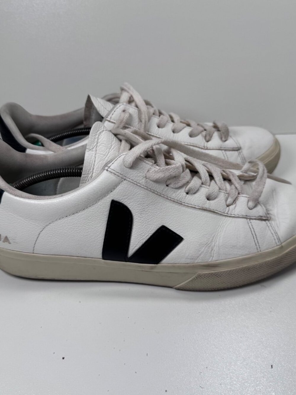 Veja Campo Leather White Black Men's Sneaker 9.5 42.5 Casual Sustainable Brazil